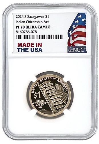2024 S Sacagawea Dollar NGC PF70 Ultra Cameo Made In USA Holder w/Blue Case - Picture 2 of 3
