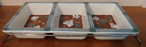 Bandeja rectangular dividida de 3 partes Pfaltzgraff Mission Flower - Imagen 2 de 6