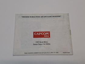 Street Fighter 2010 Authentic Original NES Nintendo Manual Only **