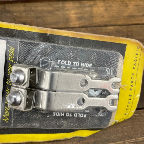 Power Grips Straps Black NOS Toe Clips Pedal Parts Vintage Bike Fixie Single A4 - Picture 2 of 12