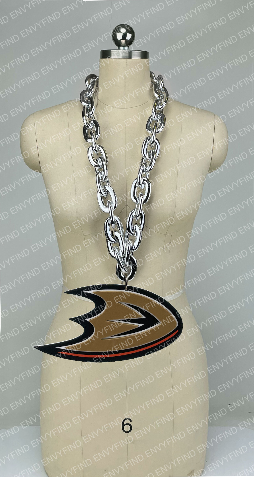 New NHL Anaheim Ducks BIG Fan Chain Silver Necklace Foam MI USA eBay