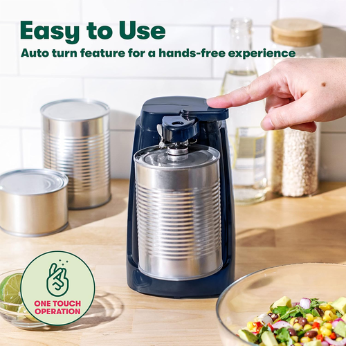 Electric Can Opener and Knife Sharpener Multifunctional Jar &Bottle Opener, Navy - Picture 2 of 6