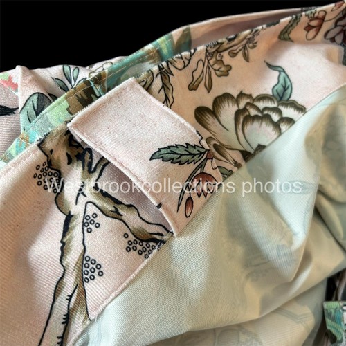 Set of 2 Callisto Home PEACOCK FLORAL Panels Window Curtains 38x96 ~ LIGHT BLUSH - Picture 3 of 5