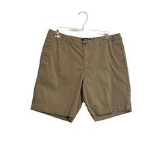 Lands End Khaki Tan Chino School Uniform Shorts Pockets Cotton Girls Size 14 