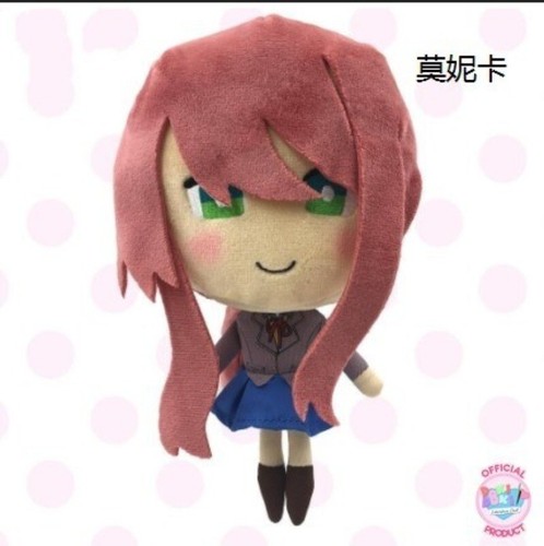 Doki Doki Literature Club Monika Plush 8″ Plush Doll Pink Birthday Gift Pendent - Picture 2 of 2
