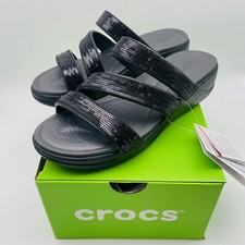 BRAND NEW Crocs Women's Boca Strappy Wedges Sandals SIZE 10, 11  207645-001