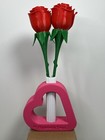 Valentine’s Day Decoration Gift Plastic Rose With Heart Vase Romantic Cute New