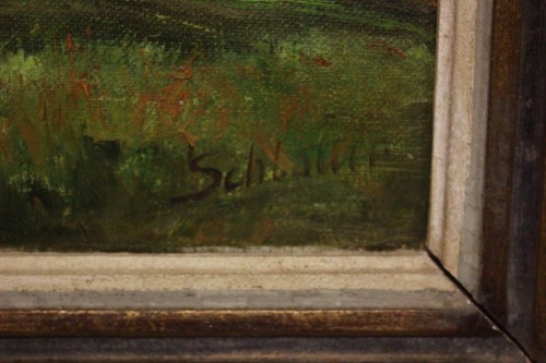 Dipinto quadro olio su tela paesaggio con campo di grano painting oil on canvas - Picture 3 of 7
