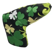 Shamrocks All-Over Embroidered Putter Cover by ReadyGOLF - Blade