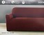 surefit one piece stretch twill sofa slipcover - red/wine