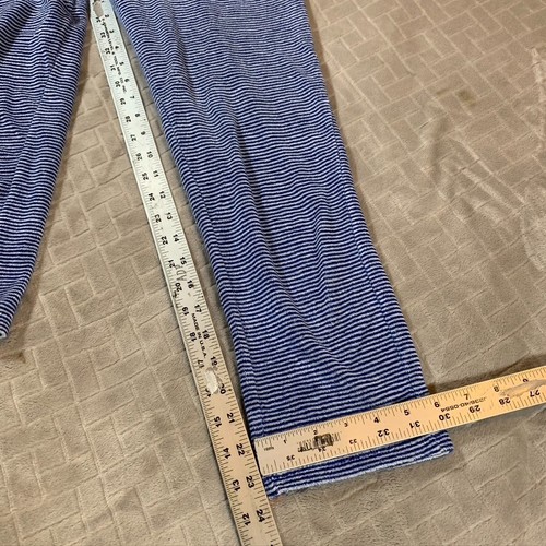 Mini Boden Youth 10 Pajama Pants Blue Striped Terry Cloth Pull On Logo - Picture 9 of 12