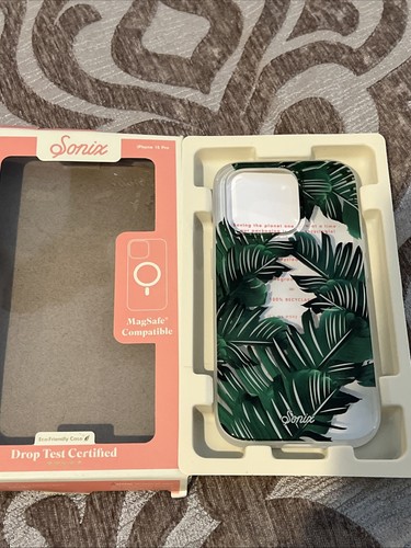 New Nib Clear Palm Leaf Print Phone Case By Sonix iPhone 15 Pro - 第 1/2 張圖片