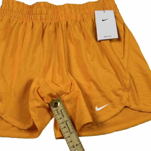 Nike Kids' Dri-FIT High-Waisted Training Shorts 4” Terry Girls Size L Orange NWT - Picture 4 of 8