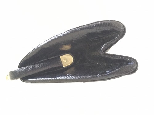 Judith Leiber schwarz Karung Schlangenhaut Tag Abend Schulter TASCHE Kelly Vintage Koi - Bild 5 von 11