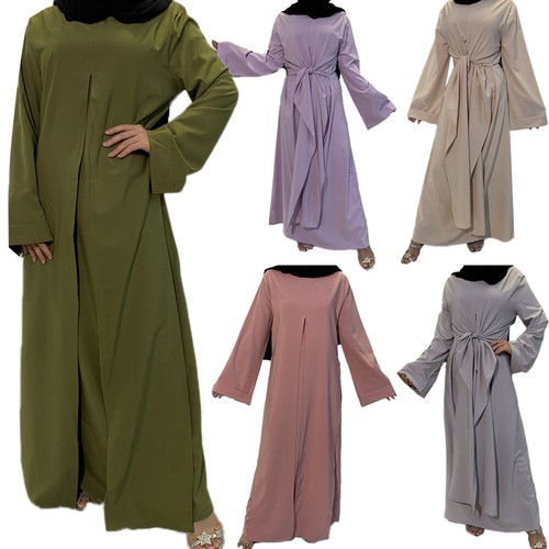 Kaftan Abaya Dubai Damen langes Kleid bescheiden muslimisch Gewand Abend Party Kleid Abschlussball - Bild 3 von 39