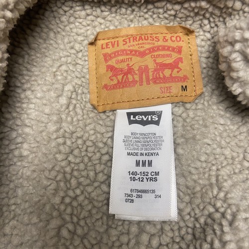 Levi's Levi Youth Corduroy Sherpa Lined Trucker Jacket Red Size Medium - Picture 2 of 3
