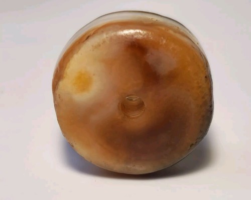 17mm ANCIENT RARE INDO-TIBETAN CHUNG AGATE DISC BEAD - Picture 12 of 13
