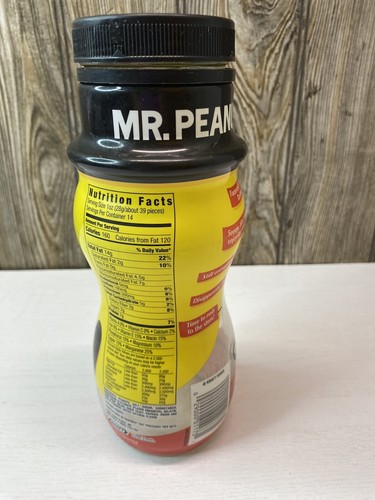 Planters Peanuts Mr. Peanut Shaped Top Hat Lid 1st Ed. Glass Wrapped 14 oz Jar - Picture 3 of 9