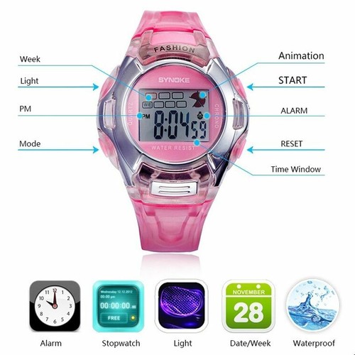Kids Children Waterproof Digital Boys Girls Sport Alarm Electronic Watches Gifts - Picture 5 of 11