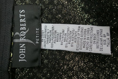 VTG 70s 80s Sequin Gold Black Romper sz 8P Retro John Roberts Jumpsuit Disco - Picture 9 of 10