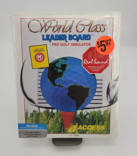 New Sealed World Class Leader Board Pro Golf Simulator MS-DOS 3.5" Disk Big Box