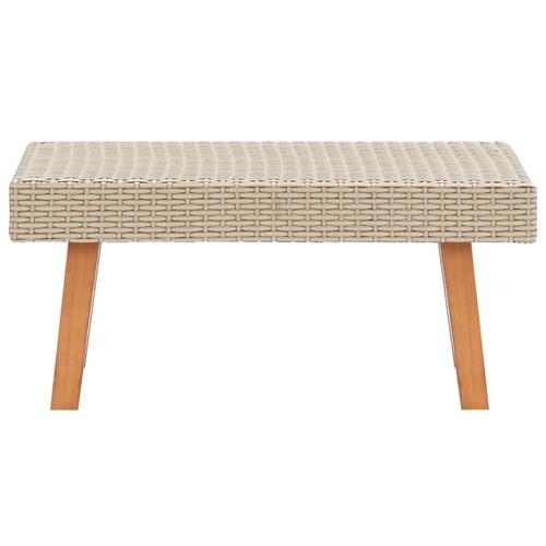 Tidyard Garden Coffee Table Rectangle Poly Rattan Patio Side Table with O3S6 - Picture 2 of 5