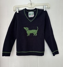 MINT Irmtraud Lanz Hand Knit Merino Wool Sweater Dachshund Kids 116 / 6 AUSTRIA