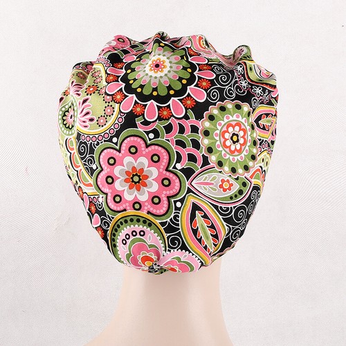 Surgical Scrub Cap Doctor Nurse Adjustable Cotton Bouffant Hat Elastic HeadCover - Picture 83 of 255