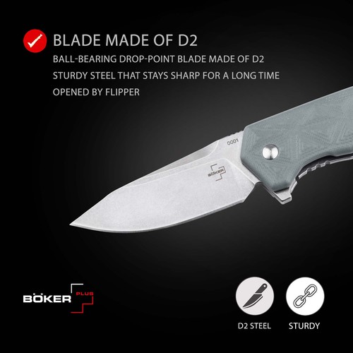Boker Plus Gemtek Pocket Knife 2.83" Blade D2 G10 Handle Frame Lock - 01BO553 - Picture 3 of 8