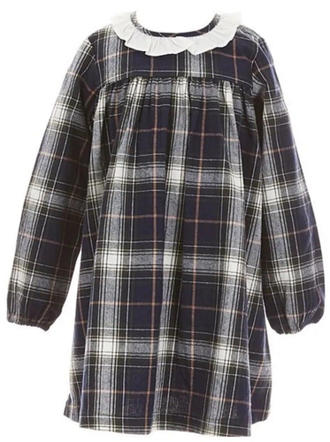 EDGEHILL COLLECTION Dress Long Sleeve Peter Pan plaid dress 100% cotton size 6