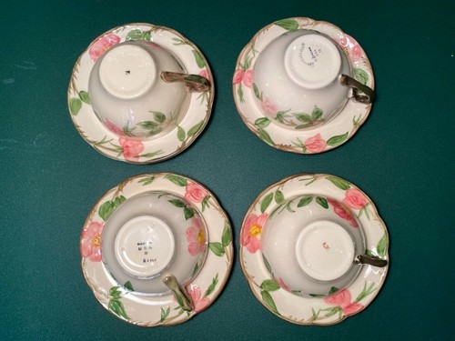 (4) Franciscan DESERT ROSE Cup & Saucers Hand Decorated VINTAGE USA -MINT - Picture 10 of 12