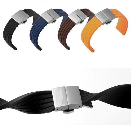 18/19/20/21/22/23/24 SILICON WATCH STRAP BAND FOR TISSOT PRC200 DEPLOYMENT CLASP - Picture 10 of 18