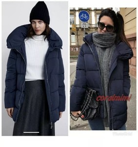 et de marine Taille montant manteau montant bleu Zara Pochette col à remplis Xs col WtpqW0Tnw
