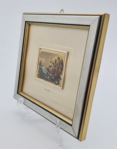Polychromes on 23 kt gold leaf - Made in Italy. Second half 20th century Framed - Picture 6 of 17