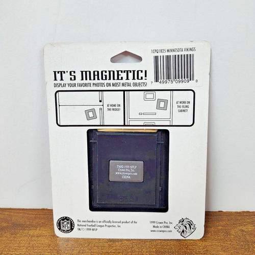 Vintage Crown Pro Grafik MINNESOTA VIKINGS Magnet Geldbörse Fotorahmen - Bild 2 von 2