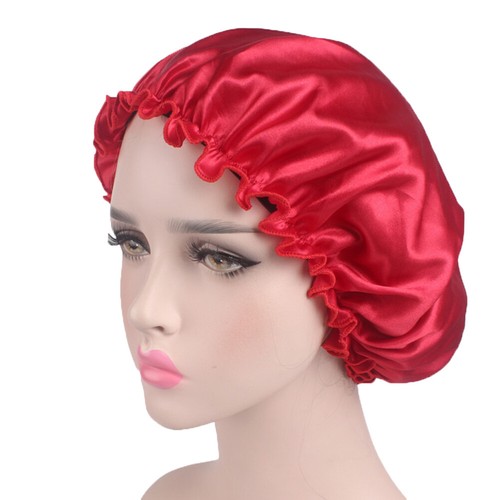 Silk Satin Night Sleep Cap Hair Care Beauty Bonnet Hat Head Cover Elastic Ban * - Bild 8 von 42