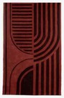 Premium Hand Tufted Burgundy Abstract Pattern Wool Area Rug – 8x10 ft Carpet