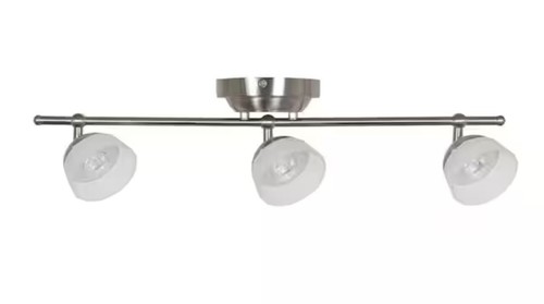 Hampton Bay Madison 2 ft. 3-Light Satin Nickel LED Fixed Track with 400 LM/Head - 第 1/4 張圖片