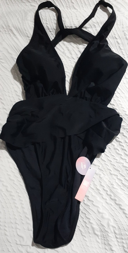 Cupshe Badeanzug Badeanzug Damen Große L Schwarz Einteiler
