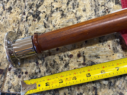 VINTAGE 30" TEAK FLAGPOLE W/20"X30" US ENSIGN FLAG W/POLE SOCKET - Picture 11 of 21