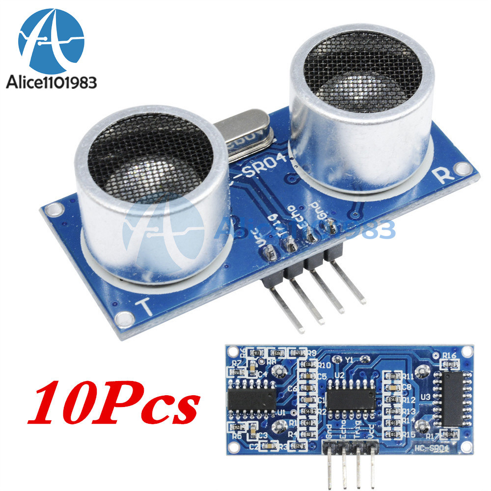 10pcs HC-SR04 Ultrasonic Sensor Module For Arduino, Raspberry Pi - Distance Measuring Transducer, 2cm-450cm Range, DC 5V, RCmall
