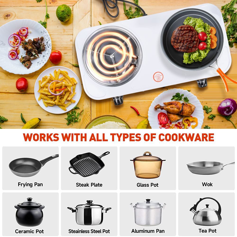 Hot Plate Double Burner Commercial Electric Portable Countertop Stove Cooktop eBay