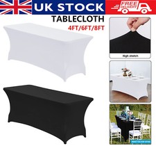 1-10x 4/6/8FT Rectangular Spandex Stretch Tight Table Cover Trestle Tablecloth
