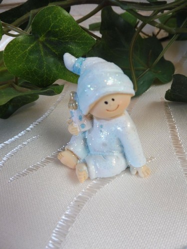 4 Babyfiguren-Taufe/Geburt/Feste - 4 Stück - blau/rosa - Miniatur-Minibaby - Bild 7 von 19