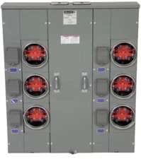 Square D MP66125 600 Amp w/6 Gang Position 125A Meter Pak OH/UG EUSERC MP66-125