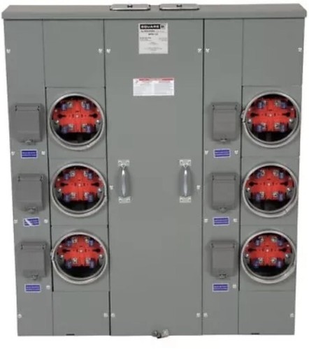 Square D MP66125 600 Amp w/6 Gang Position 125A Meter Pak OH/UG EUSERC