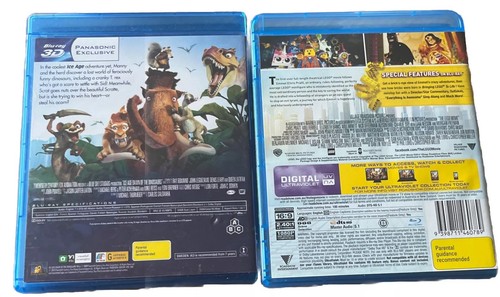 The Lego Movie & Ice Age 3 Dawn Of The Dinosaurs 3D Blu-ray Children Movie Pack - Picture 2 of 4