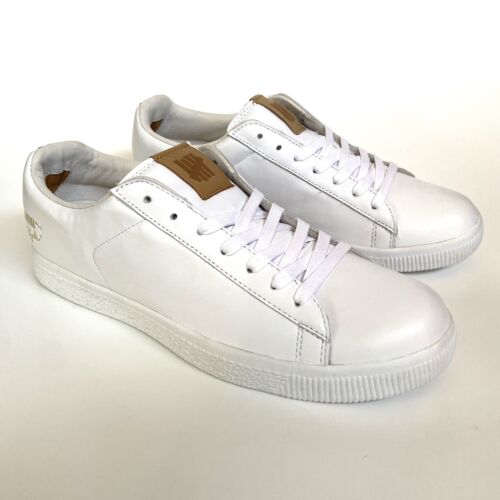 PUMA Clyde Mens Size 9.5 White Lace-Up Sneakers Casual Athletic Shoes - Picture 3 of 18