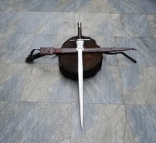 36 Inches Hand-Forged Historical Scimitar Sword with Leather Sheath