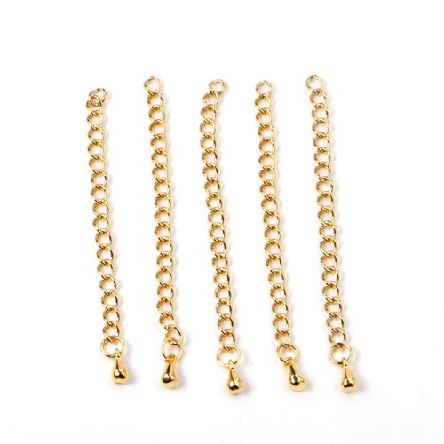 50pcs/lot Stainless Steel Chain Extenders necklace bracelet extension Tails 4mm - Picture 3 of 5